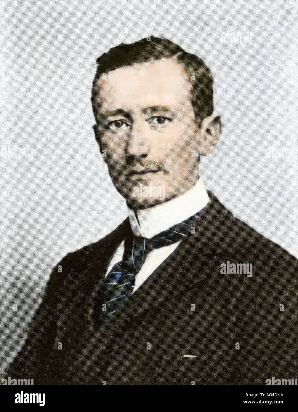 Portrait von Guglielmo Marconi. Hand - farbige Raster eines Fotos Stockfoto