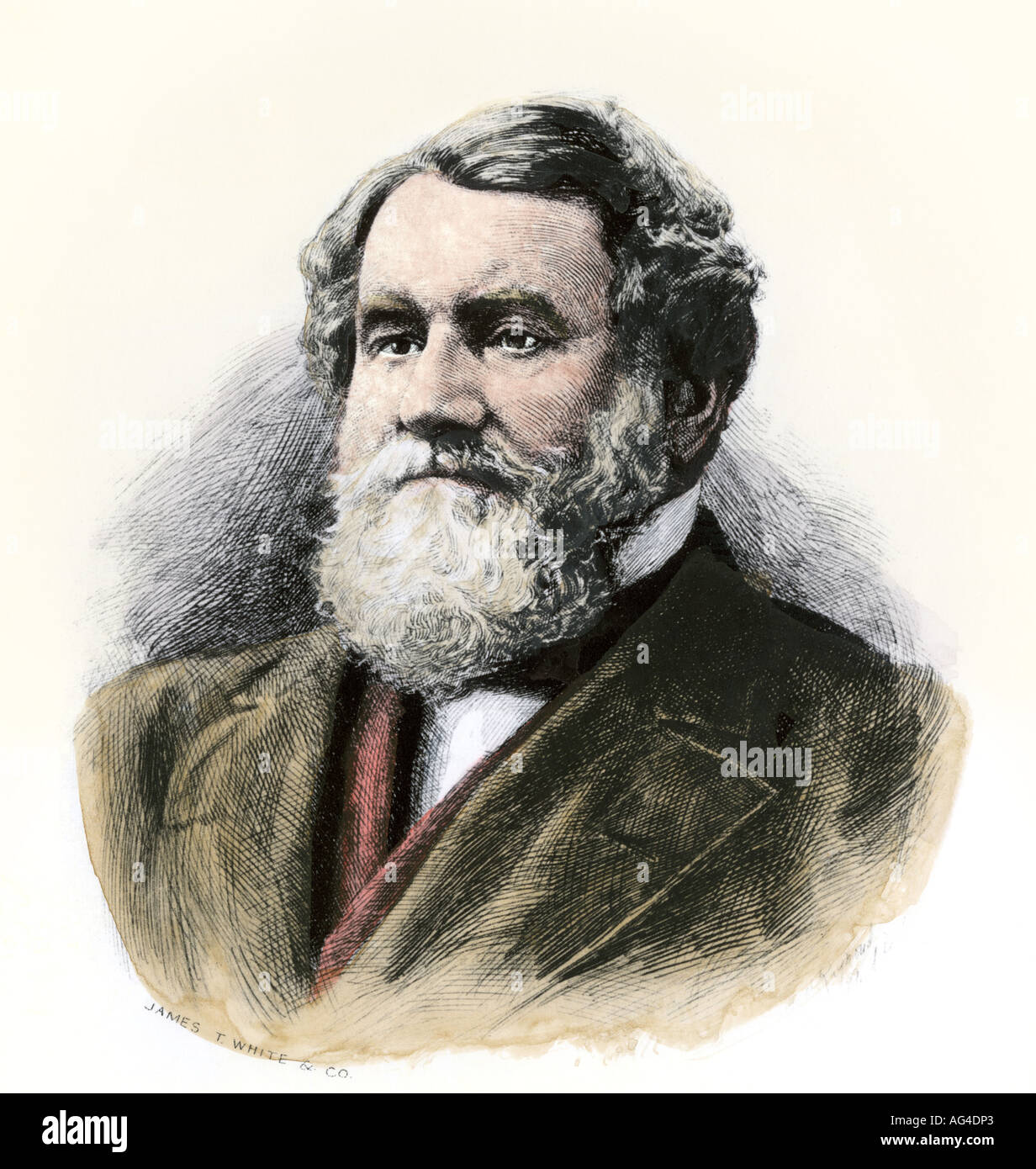 Cyrus Hall Mccormick Erfinder Der Ernten. Hand - Farbige Holzschnitt  Stockfotografie - Alamy