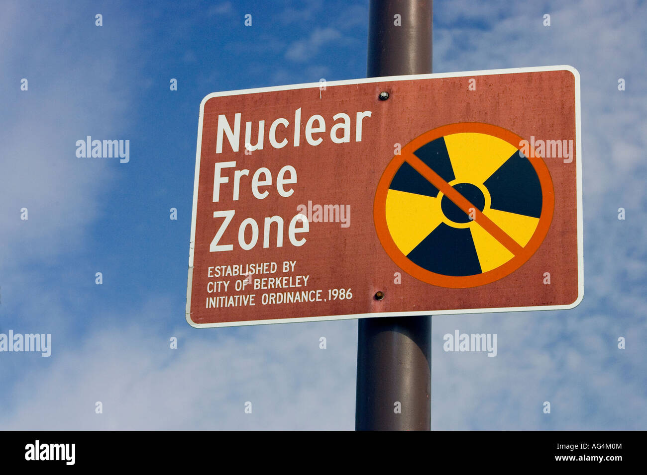 Berkeley California Nuclear Free Zone Zeichen Stockfoto