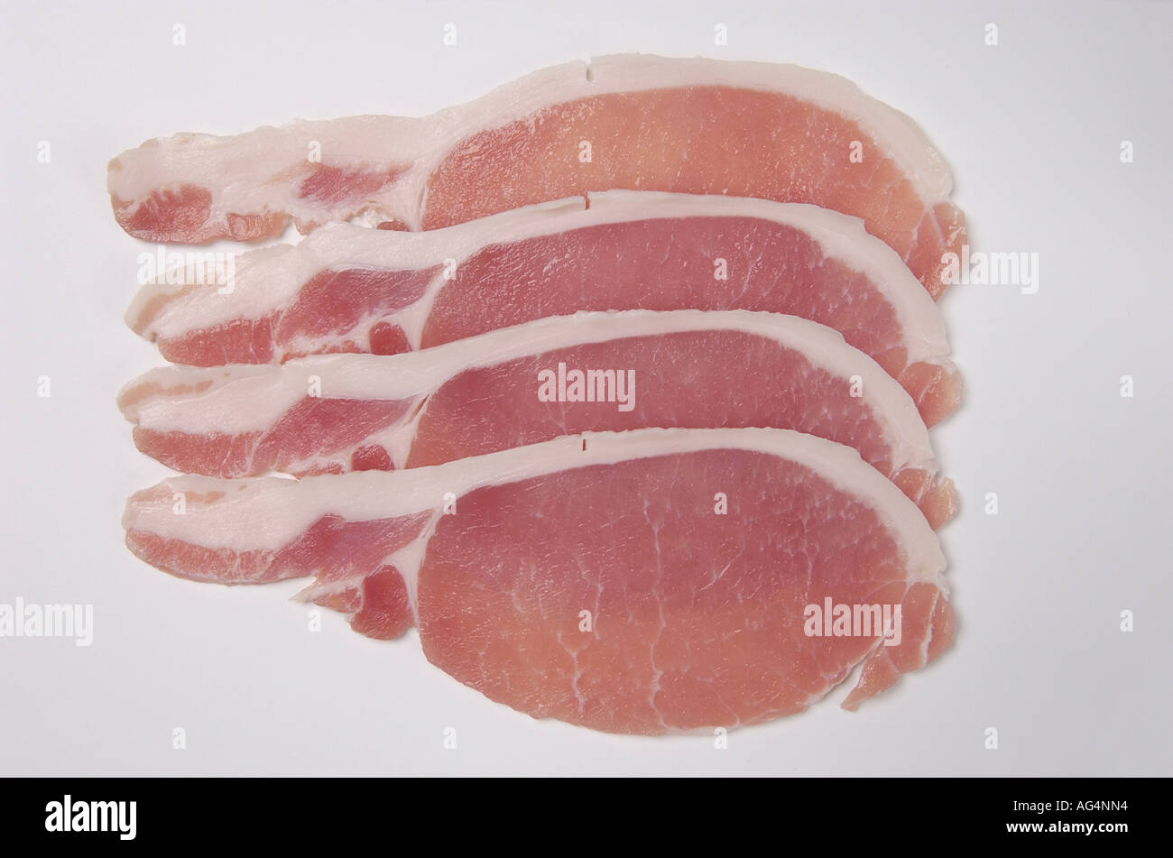 Speckscheiben mit Schwarten entfernt Stockfoto