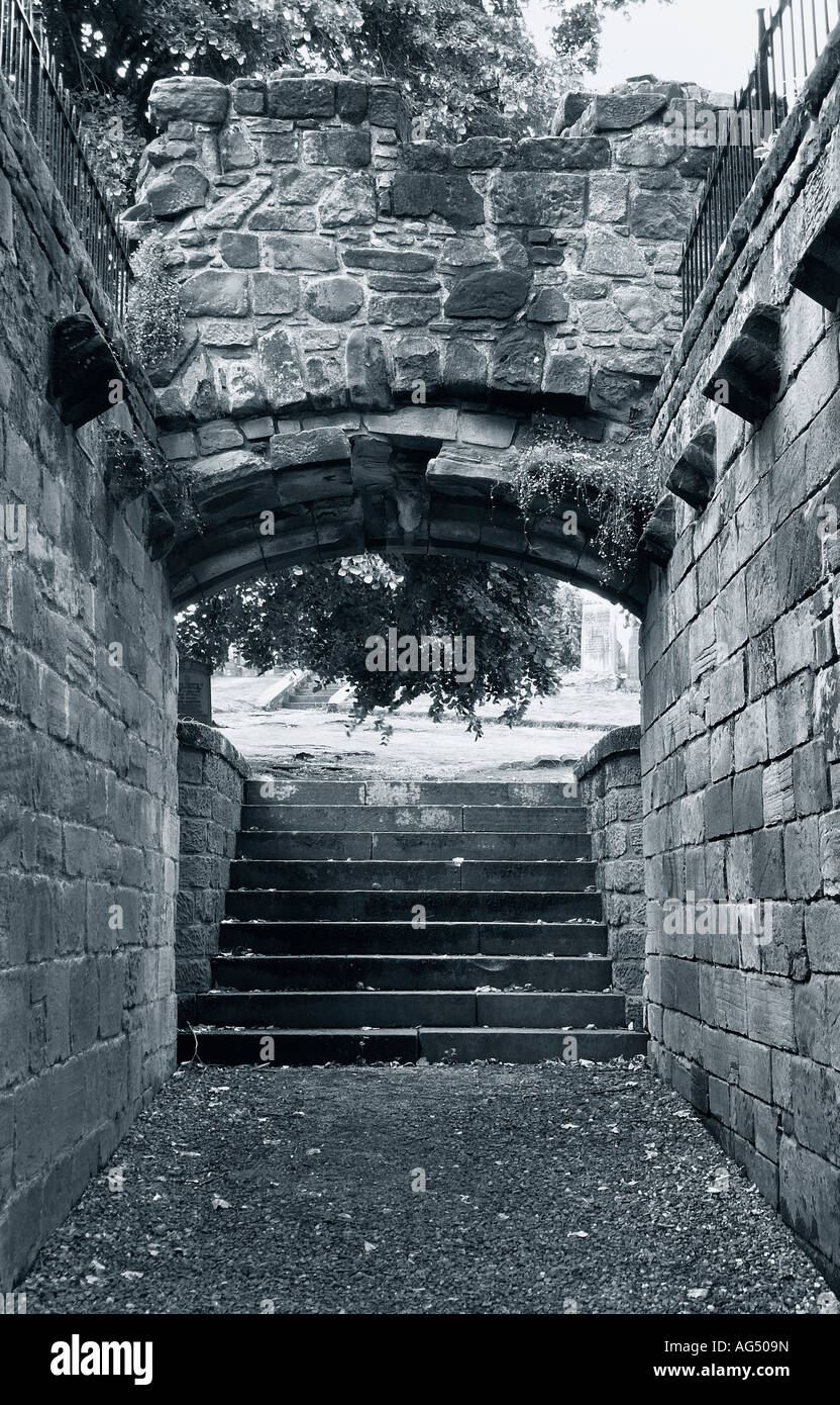 Eingang zum Friedhof Sterling Castle. Stockfoto