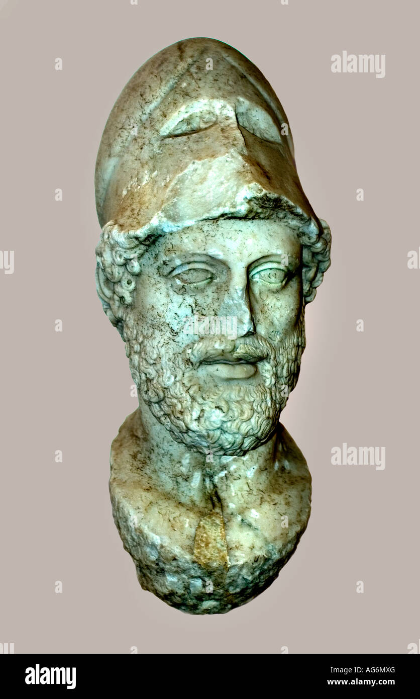 Perikles Kopf Römische Kopie der Sculpyure von Kresilas Cresilas, die am Eingang zur Akropolis in Athen Stand Stockfoto