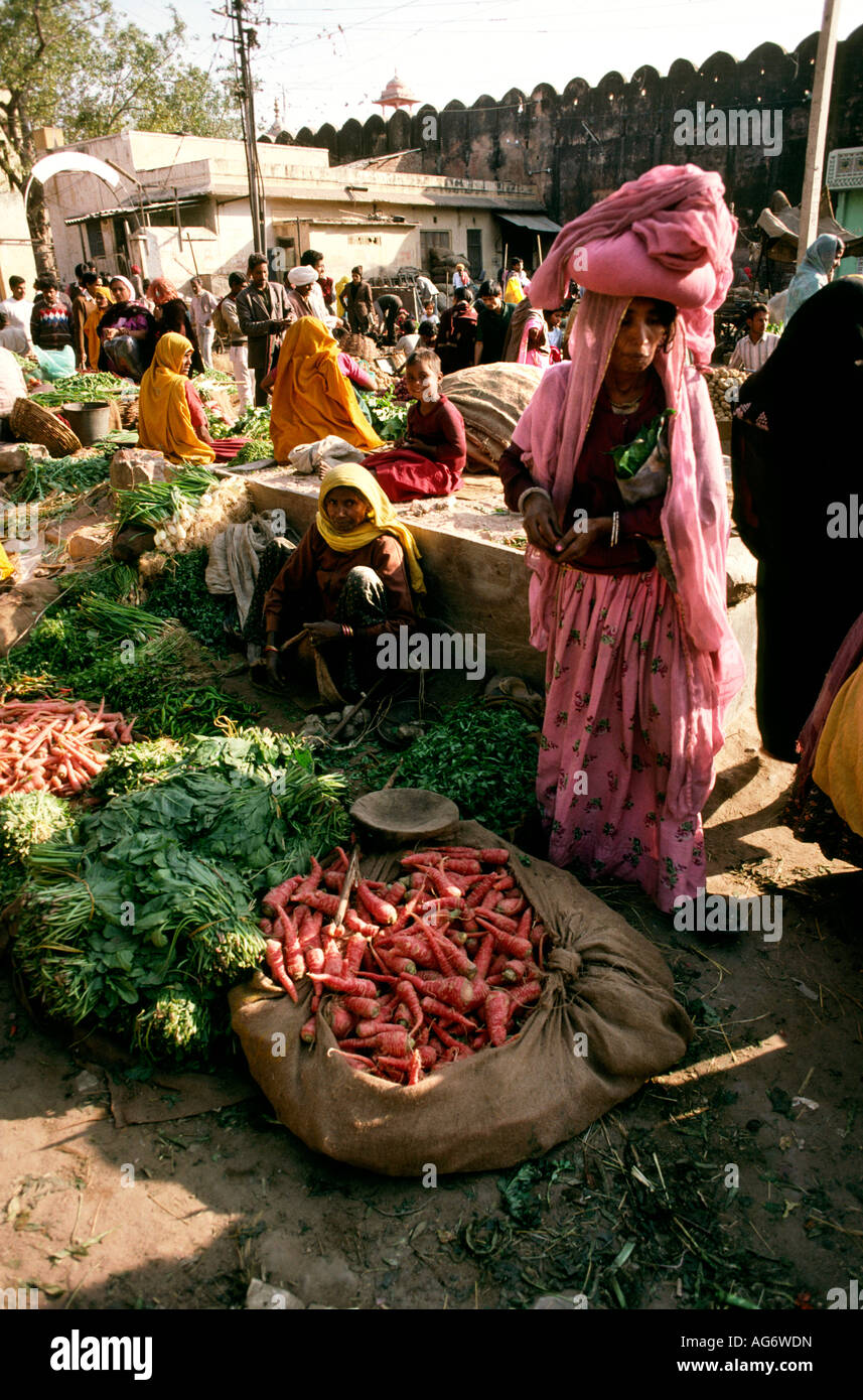 Indien Rajasthan Jaipur Chandpol Tor Gemüsemarkt Stockfoto
