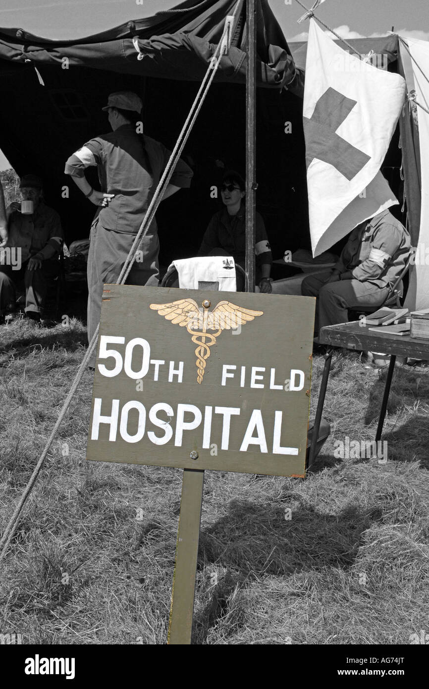 50. Feldlazarett Neuschöpfung an einem WW2 Ära Re-Enactment-Wochenende Stockfoto