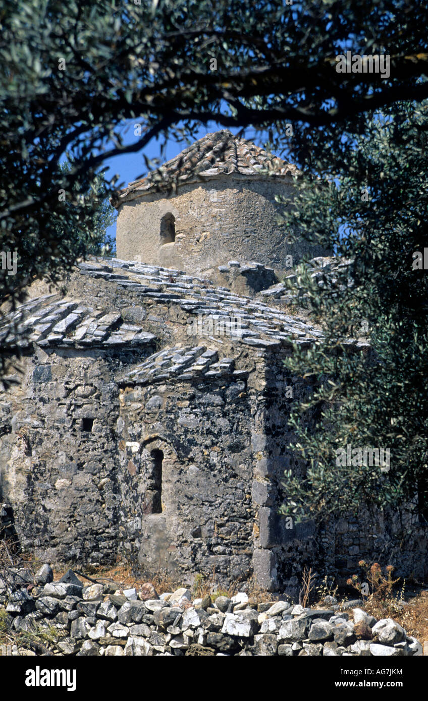 Griechenland Kykladen Naxos Insel Agia Apostoli eines der viele byzantinische Kirchen Stockfoto