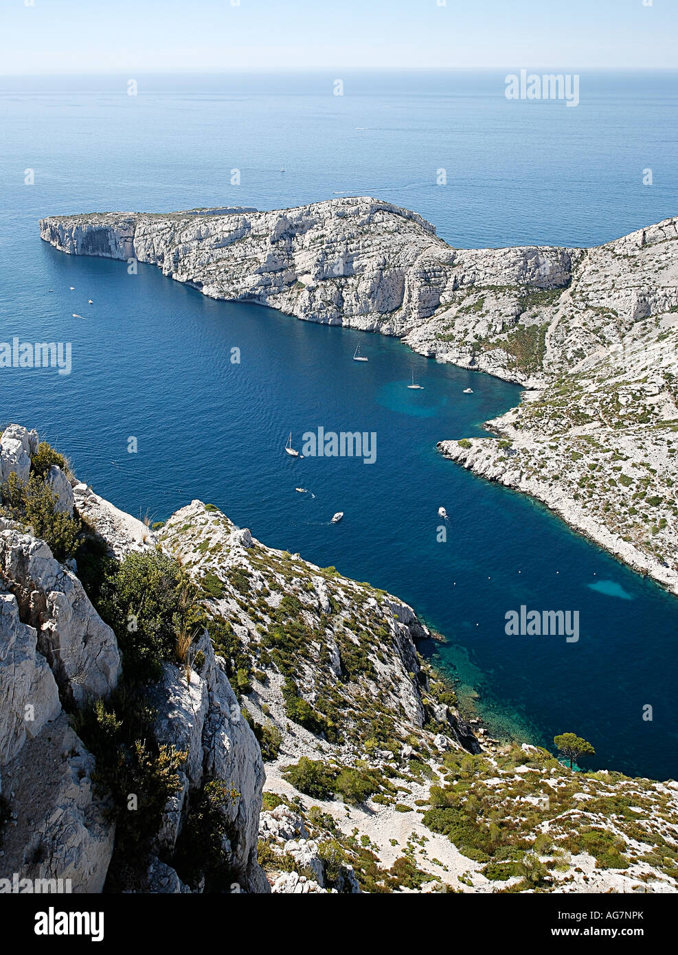 Calanques bei Marseille; Morgiou Stockfoto