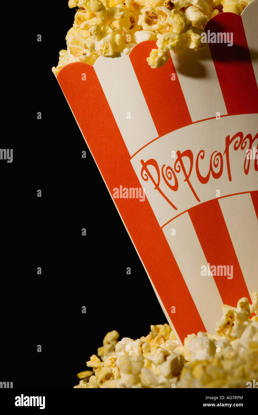 Überquellenden popcorn Stockfoto