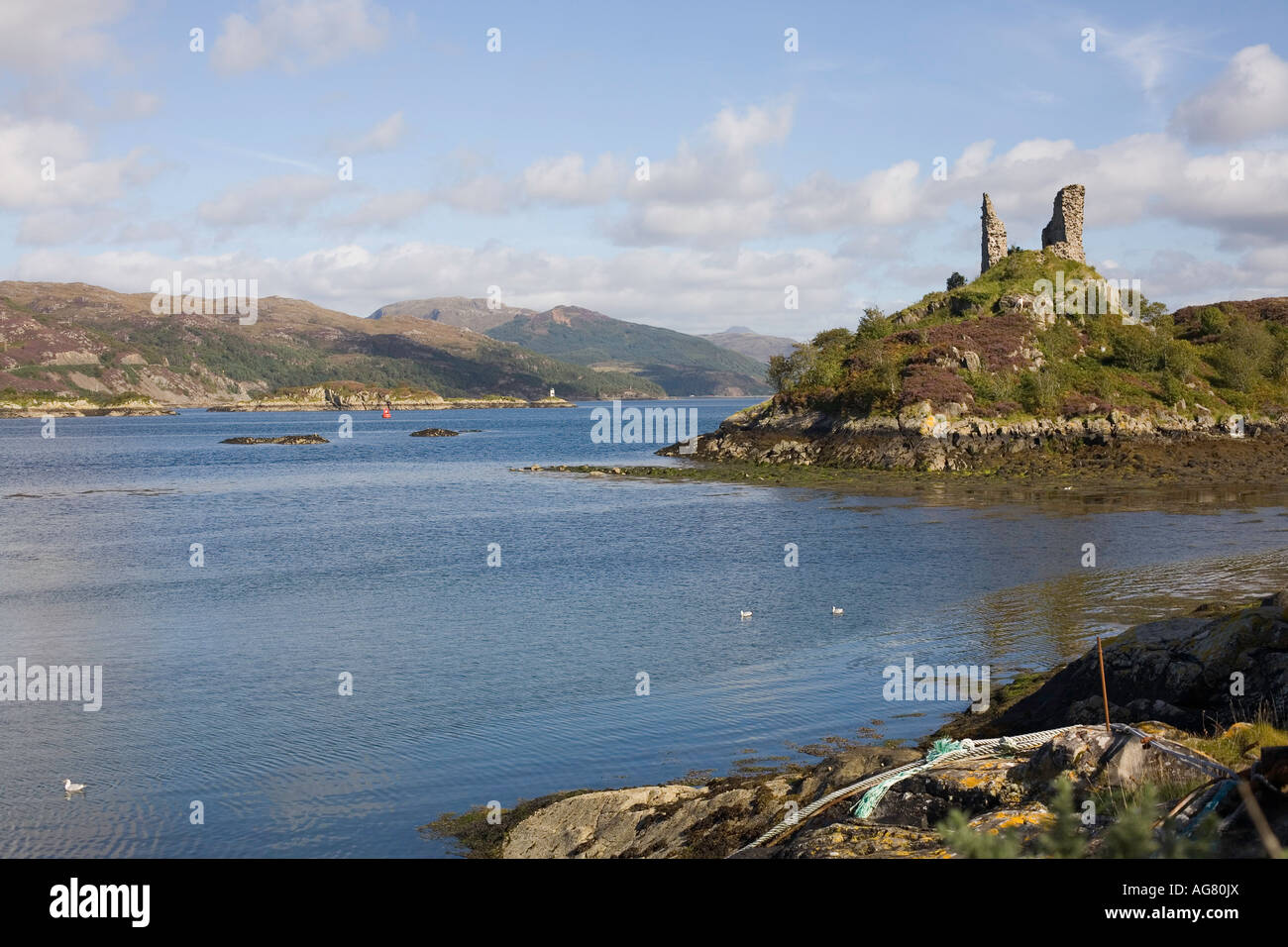 Burg-Idyllen in Kyleakin, Isle Of Skye Stockfoto