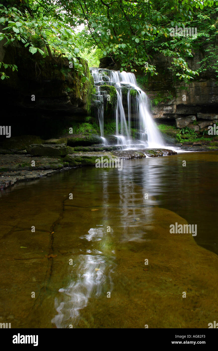Der Wasserfall von Burton West Yorkshire Dales Stockfoto