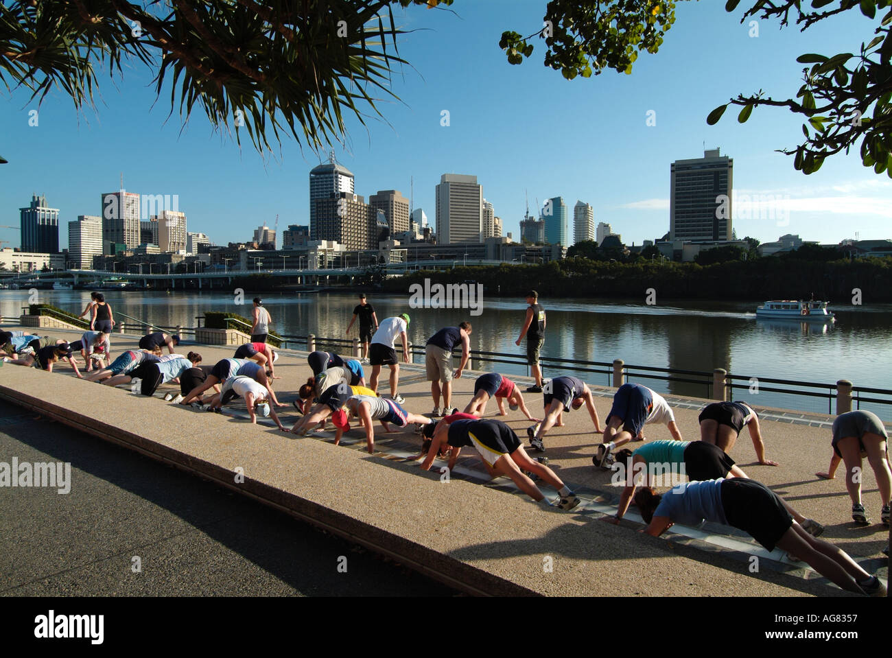 Brisbane-Jogger lockern Stockfoto