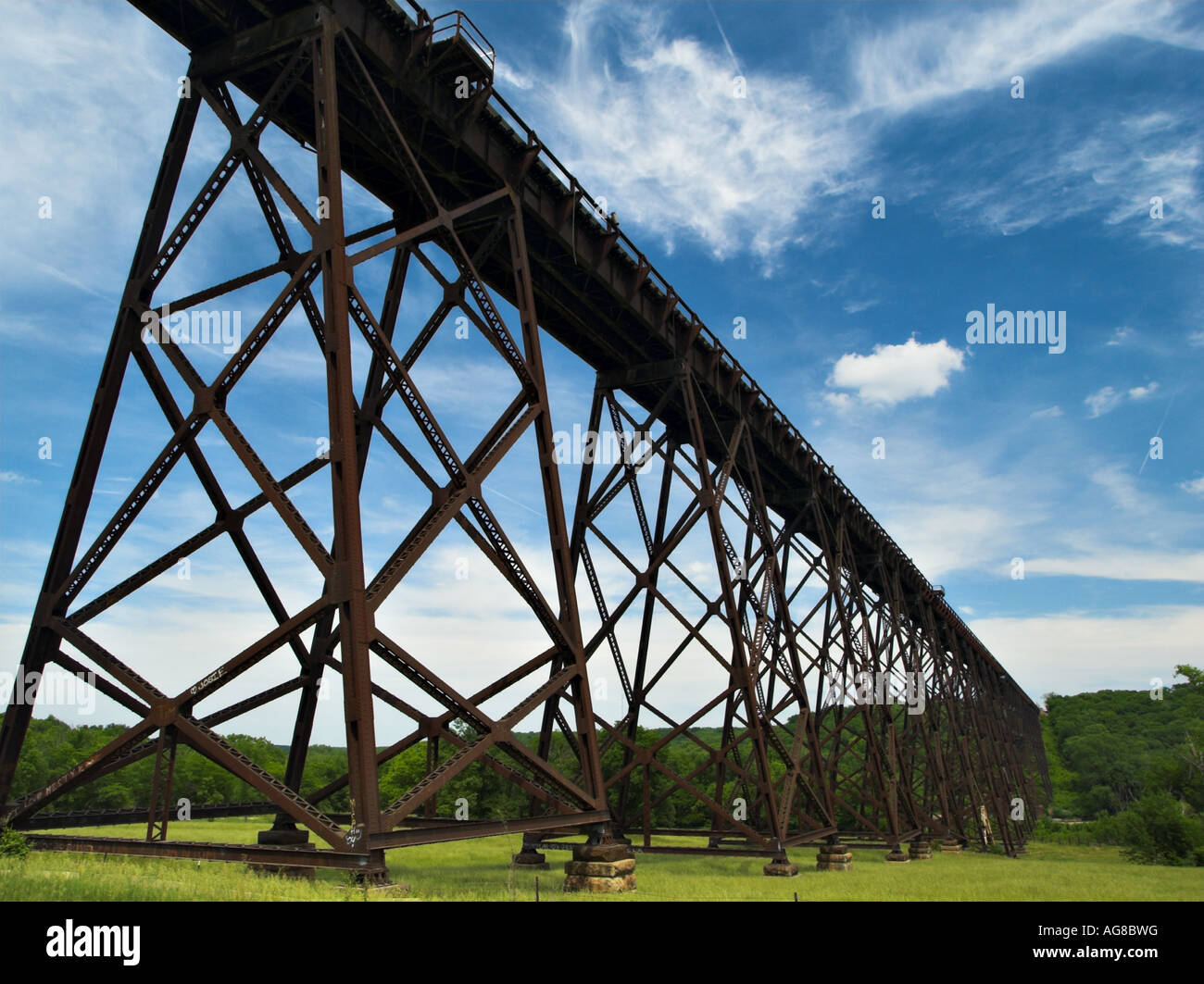 Kate Shelley Hochbrücke Eisenbahn Boone Iowa Moines Fluß Tresle Stockfoto