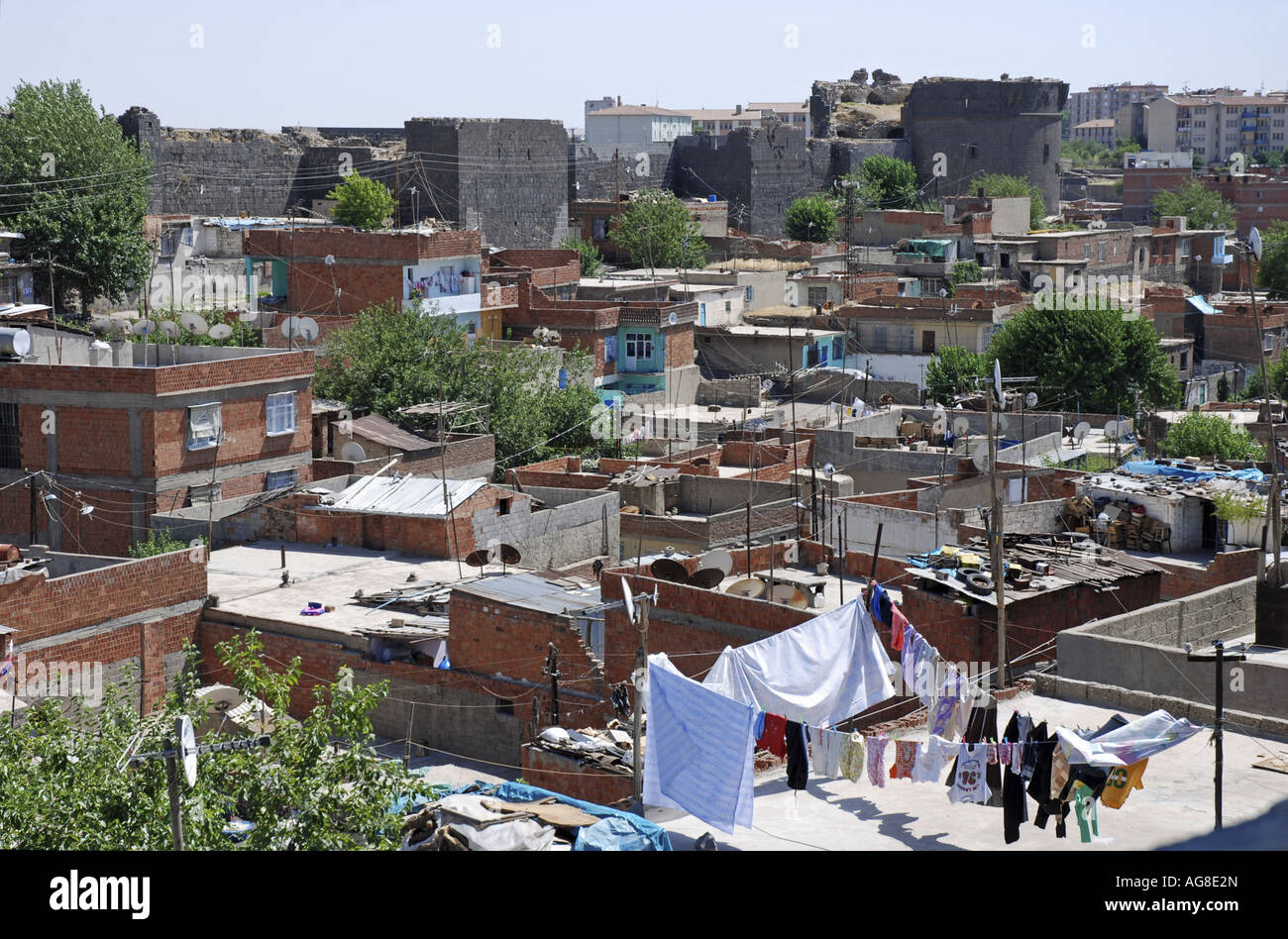 Wohngebäude in Diyarbakir, die heimliche Hauptstadt der Kurden, Türkei, Anatolien, Diyarbakir Stockfoto