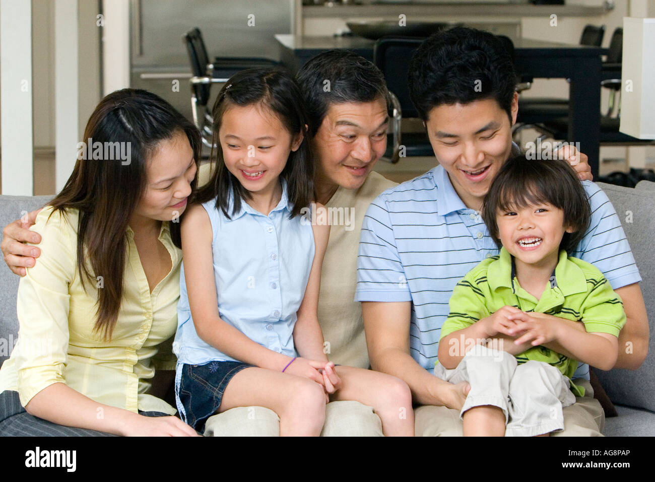 Multi-Generations asiatischen Familie Stockfoto