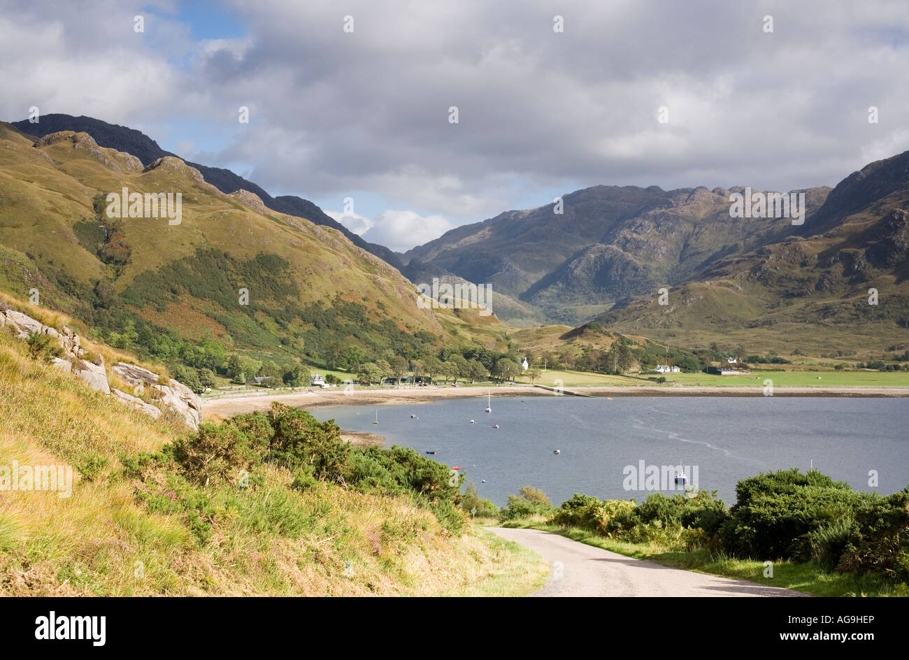 Blick über Loch Hourn, Glen Arnisdale & Knoydart, Schottland Stockfoto