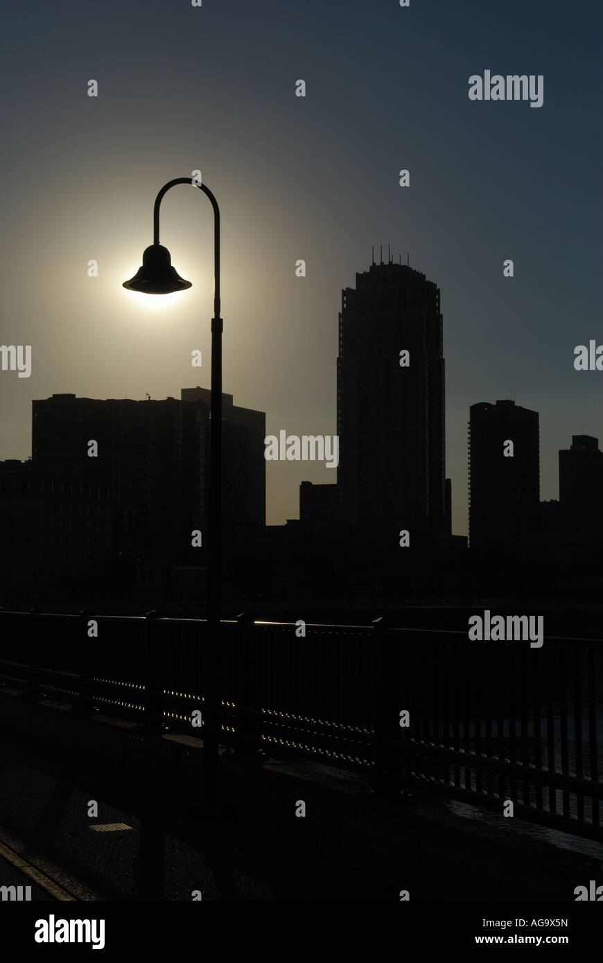 Minneapolis Skyline Silhouette. Stockfoto