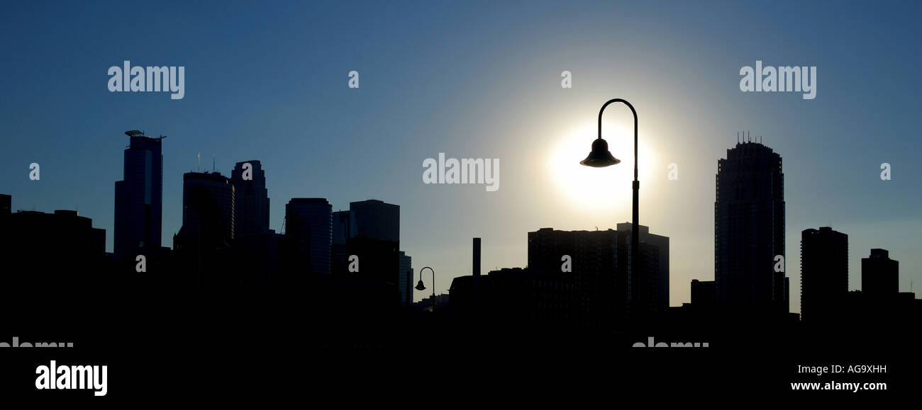 Minneapolis Skyline Silhouette. Stockfoto