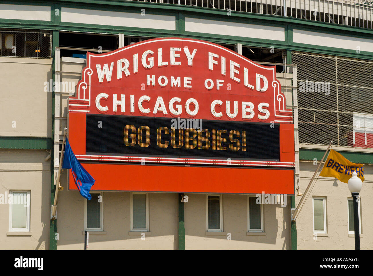 Wrigley Field nach Hause von den Chicago Cubs National League Baseball-team Stockfoto