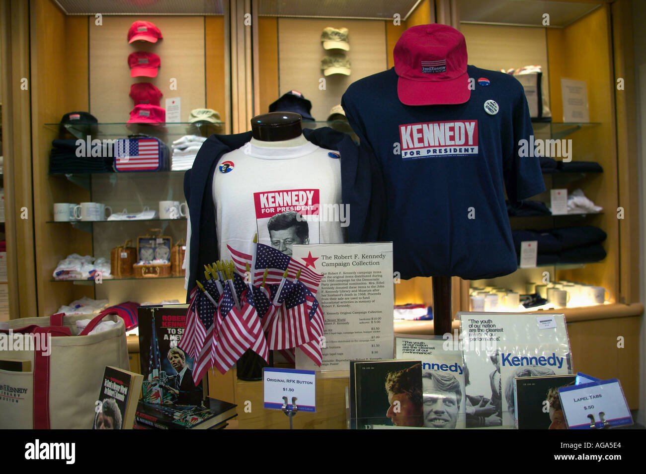 Kampagnen-Trail Exponate auf John F Kennedy Library and Museum Boston MA Stockfoto