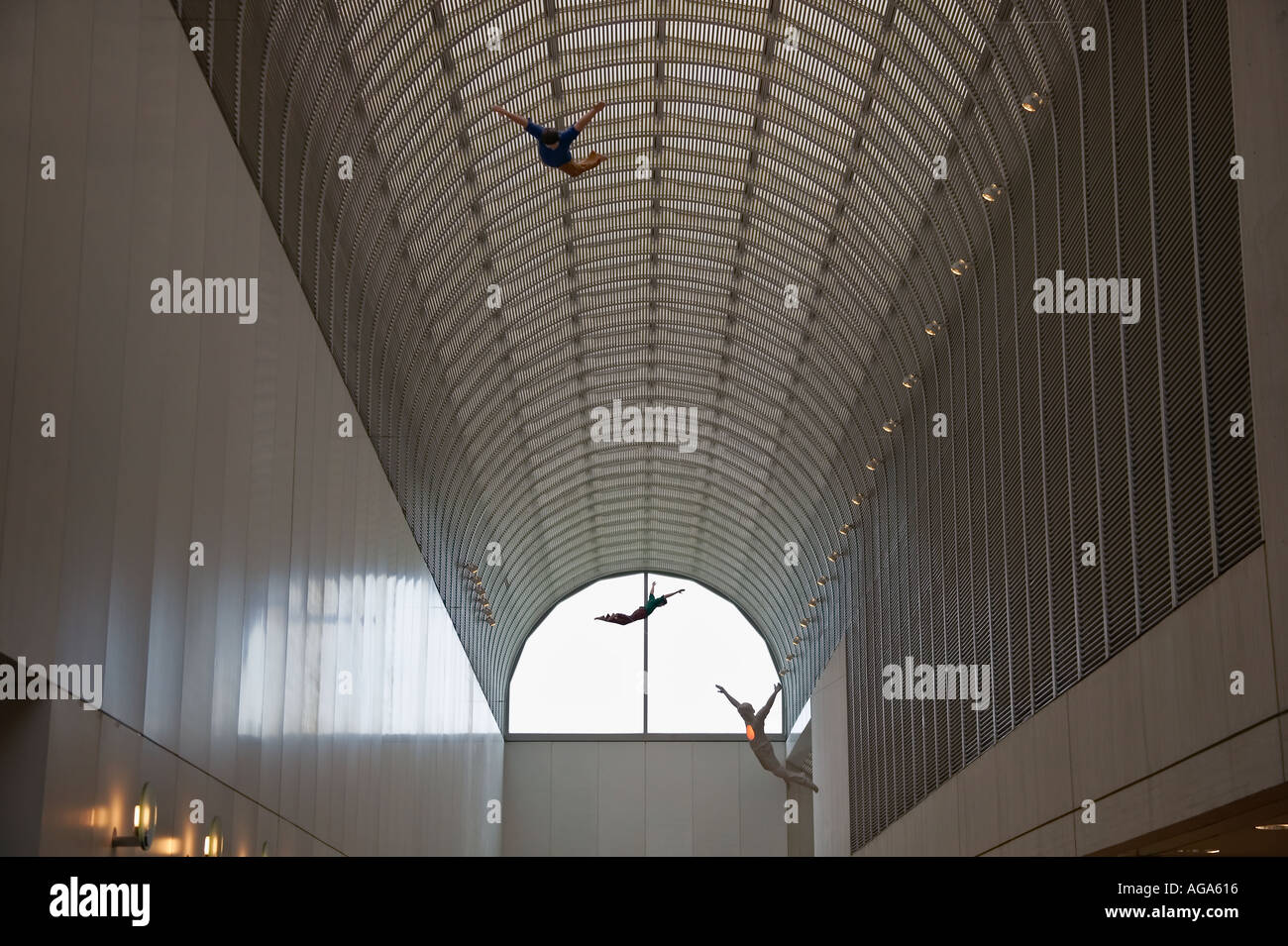 I Dreamed ich fliegen konnte zeigen Johnathon Borofsky Amerikaners im IM Pei-Flügel des Museums Fine Arts, Boston MA Stockfoto