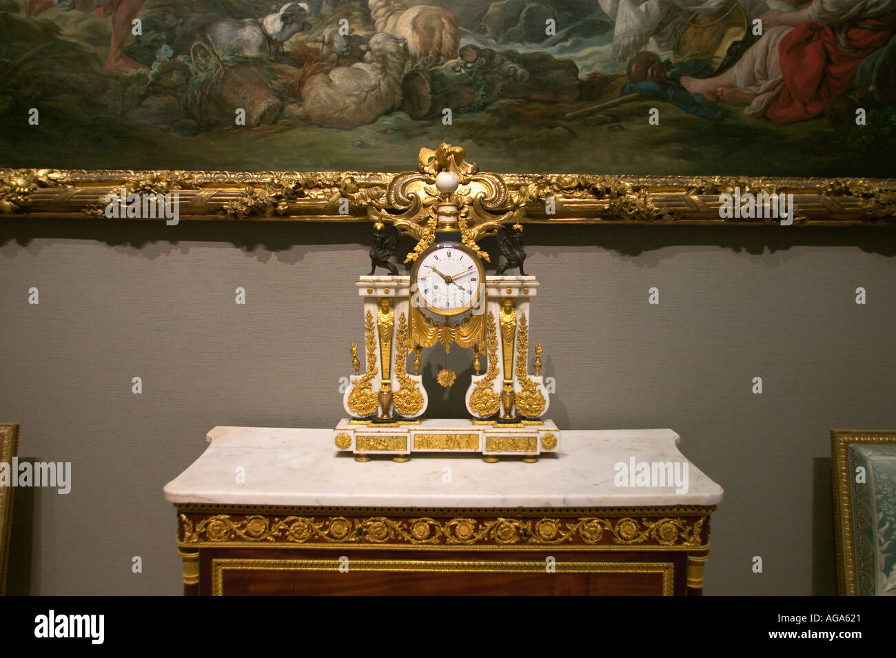 Mantel Clock 1790 Französisch an das Museum of Fine Arts Boston MA Stockfoto