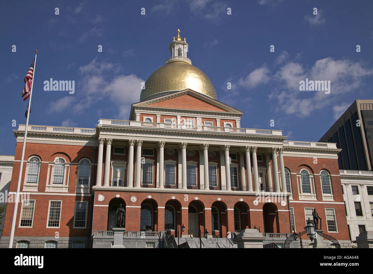 Massachusetts State House auf Beacon Hill Boston MA Stockfoto