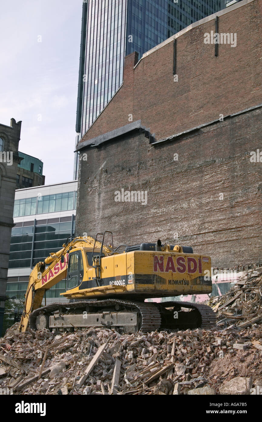 Abriss der alten Gebäude macht Weg für den Bau neuer Boston MA Stockfoto