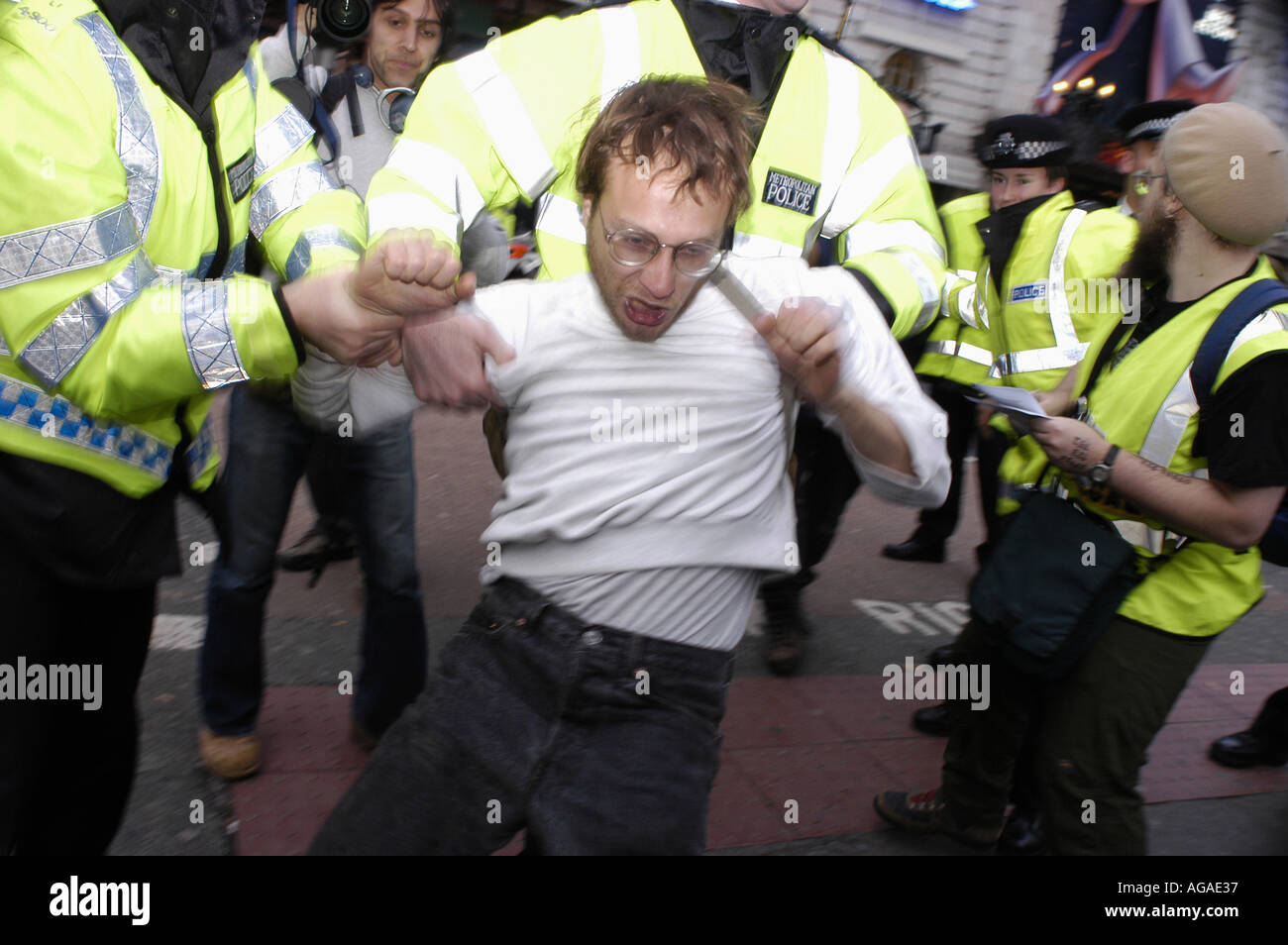 Besuchen Sie Demo-London gegen w. s Staat 19. November 2003 Stockfoto