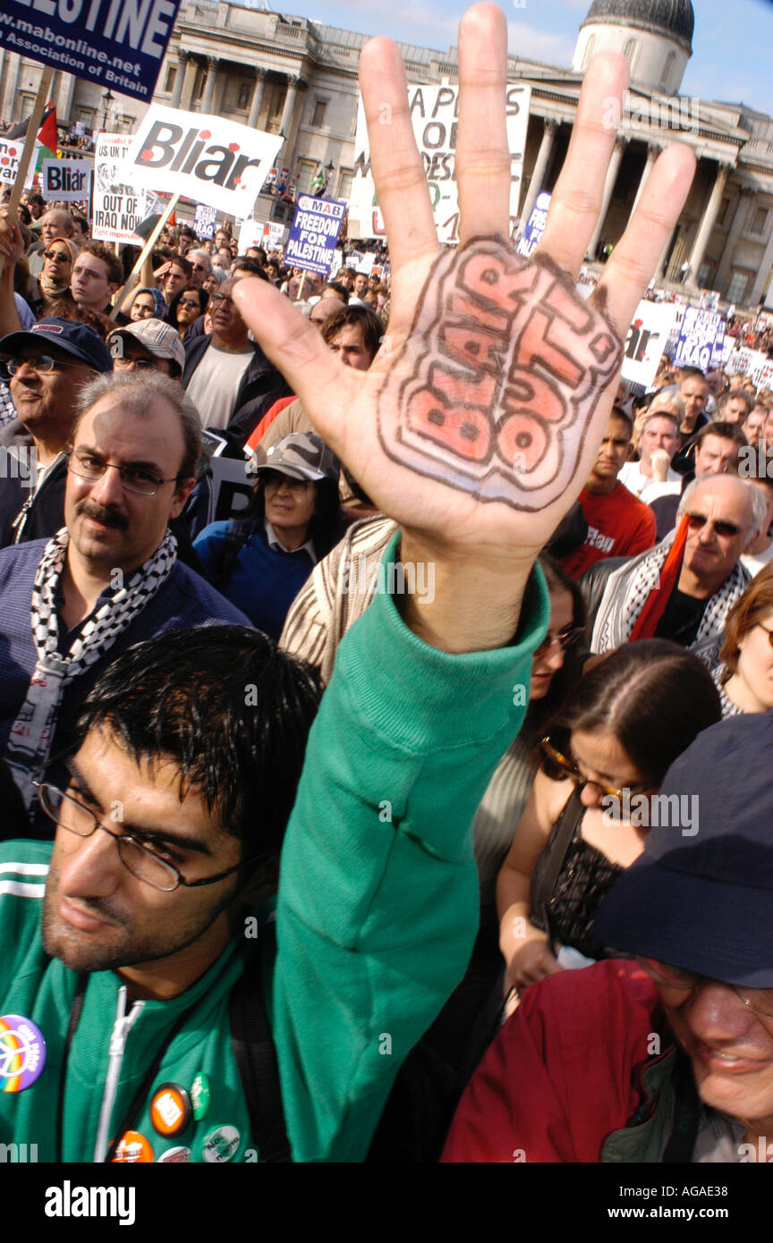 Beendigung der Besatzung im Irak Demo London 27. September 2003 Stockfoto