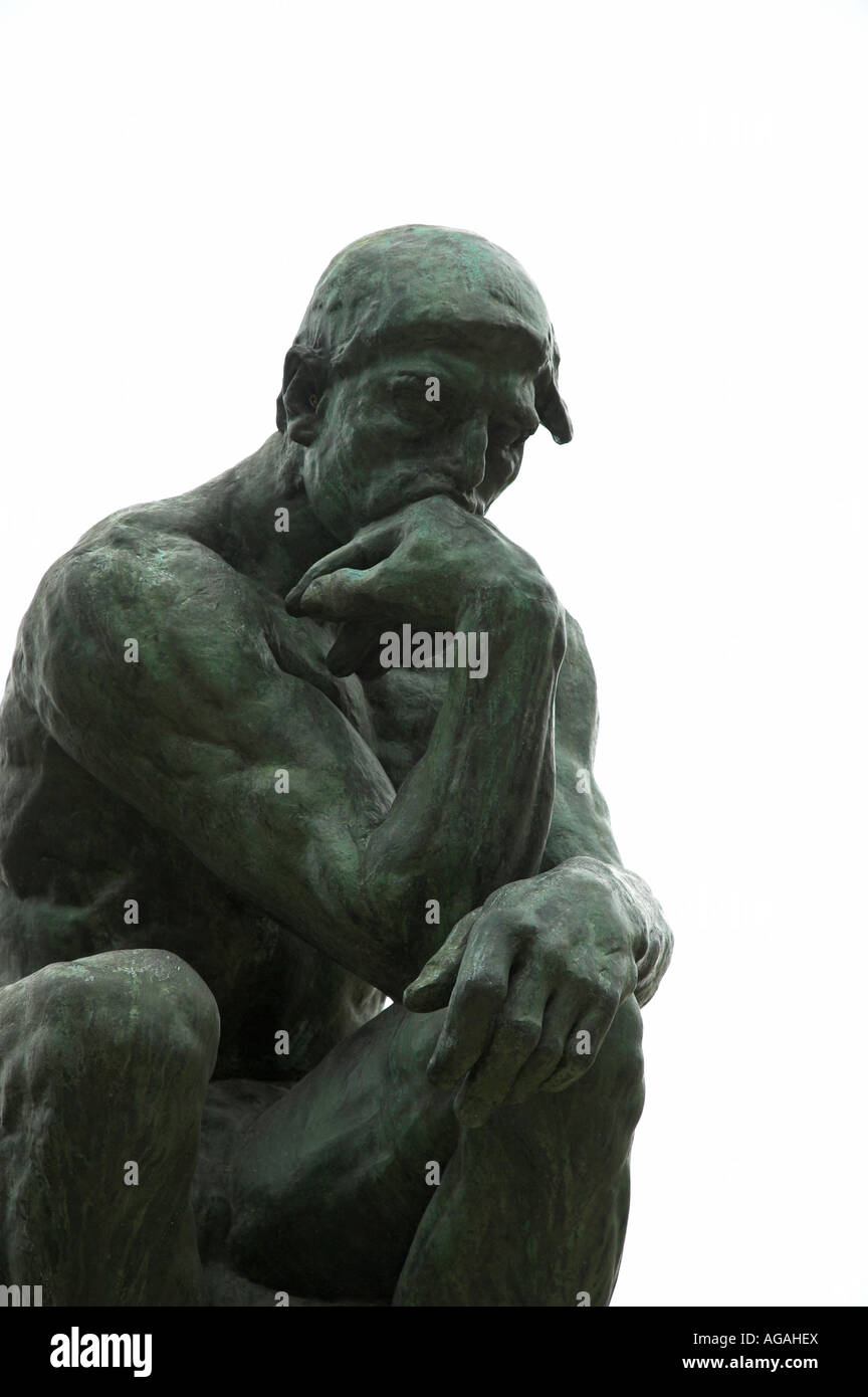 Der Denker-Statue, bekannt auf Französisch wie Le lange, Skulpturen von Auguste Rodin, statt in Musée Rodin in Paris, Frankreich Stockfoto
