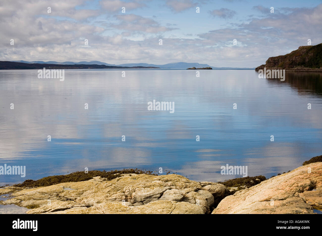 Perfekter Sommertag in Diabaig, North West Highlands, Schottland. Stockfoto
