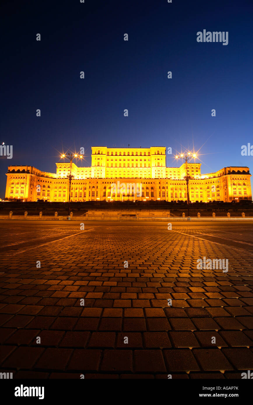 Palast des Parlaments (Haus des Volkes, Casa Poporului) in Bukarest, Bukarest, Rumänien Stockfoto