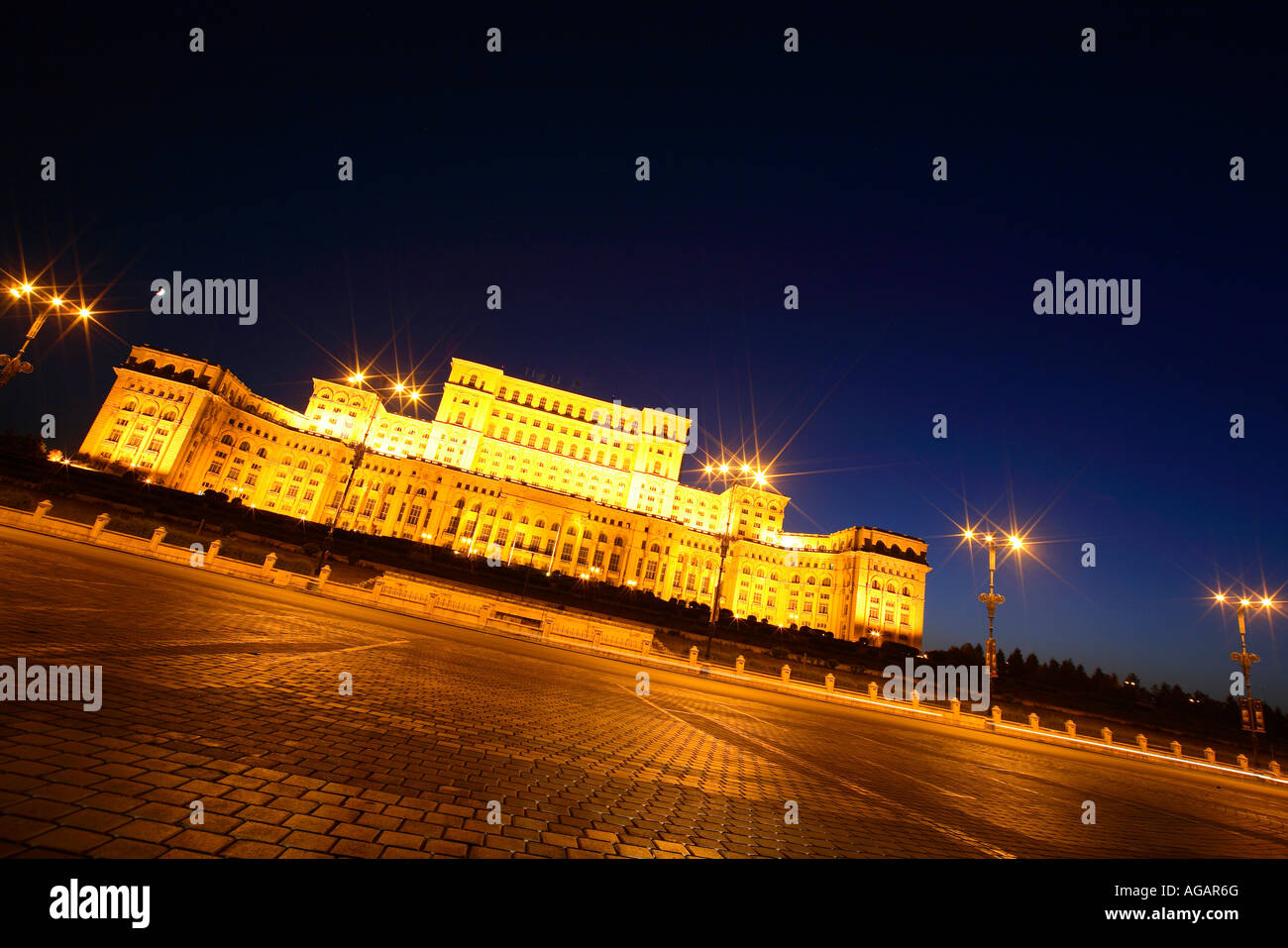 Palast des Parlaments (Haus des Volkes, Casa Poporului) in Bukarest, Bukarest, Rumänien Stockfoto