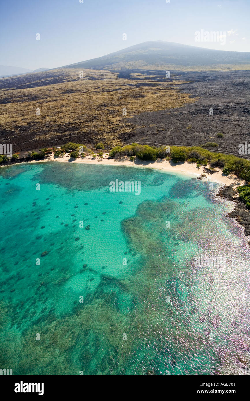 Mt Hualalai Mahaiula Strand Kailu Kona Insel von Hawaii Stockfoto