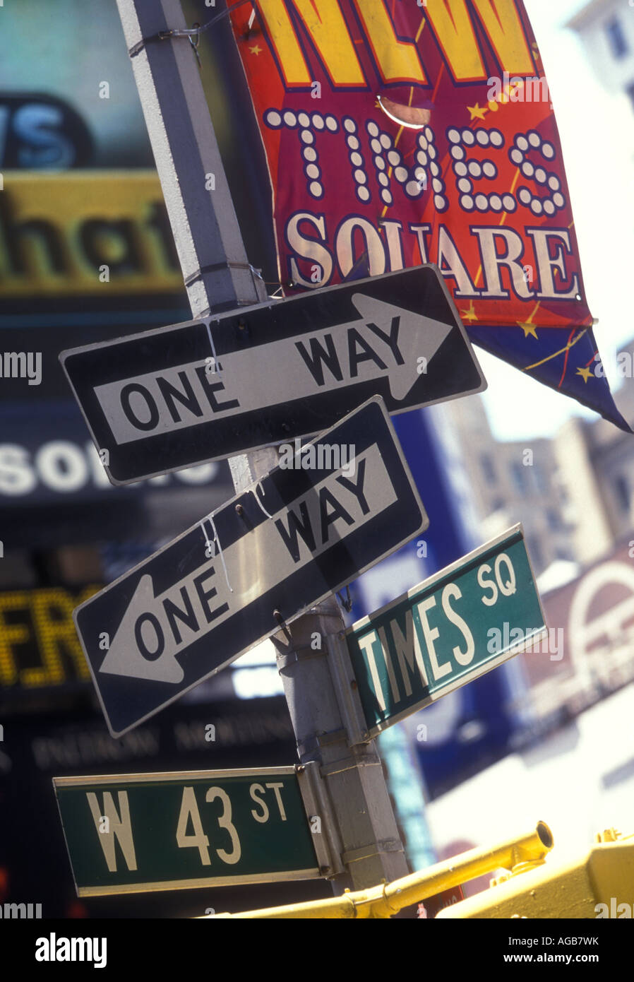 Times Square Straße Zeichen s New York USA Stockfoto
