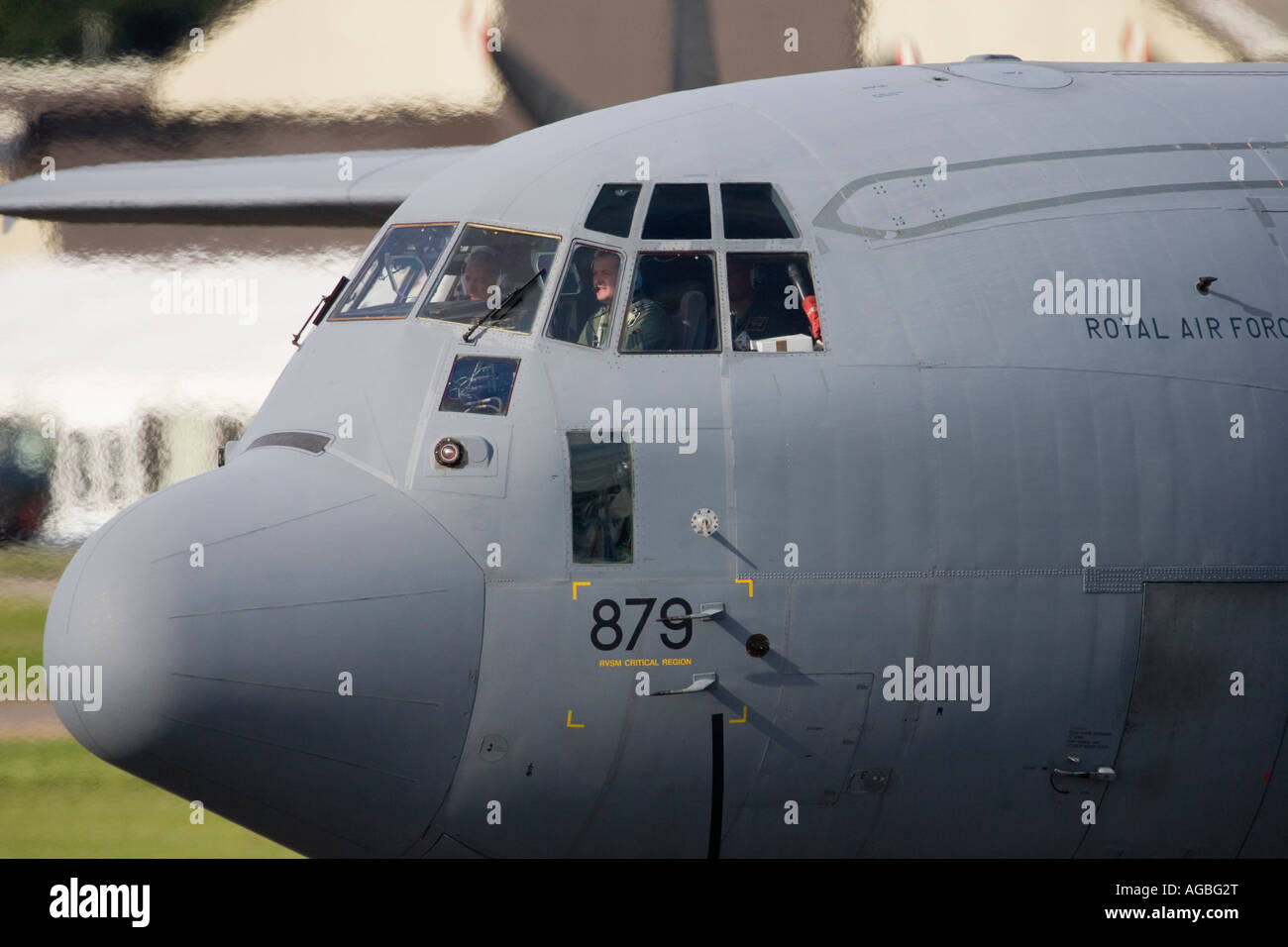 Britische Luftwaffe Lockheed Martin C-130J Hercules ausziehen Stockfoto