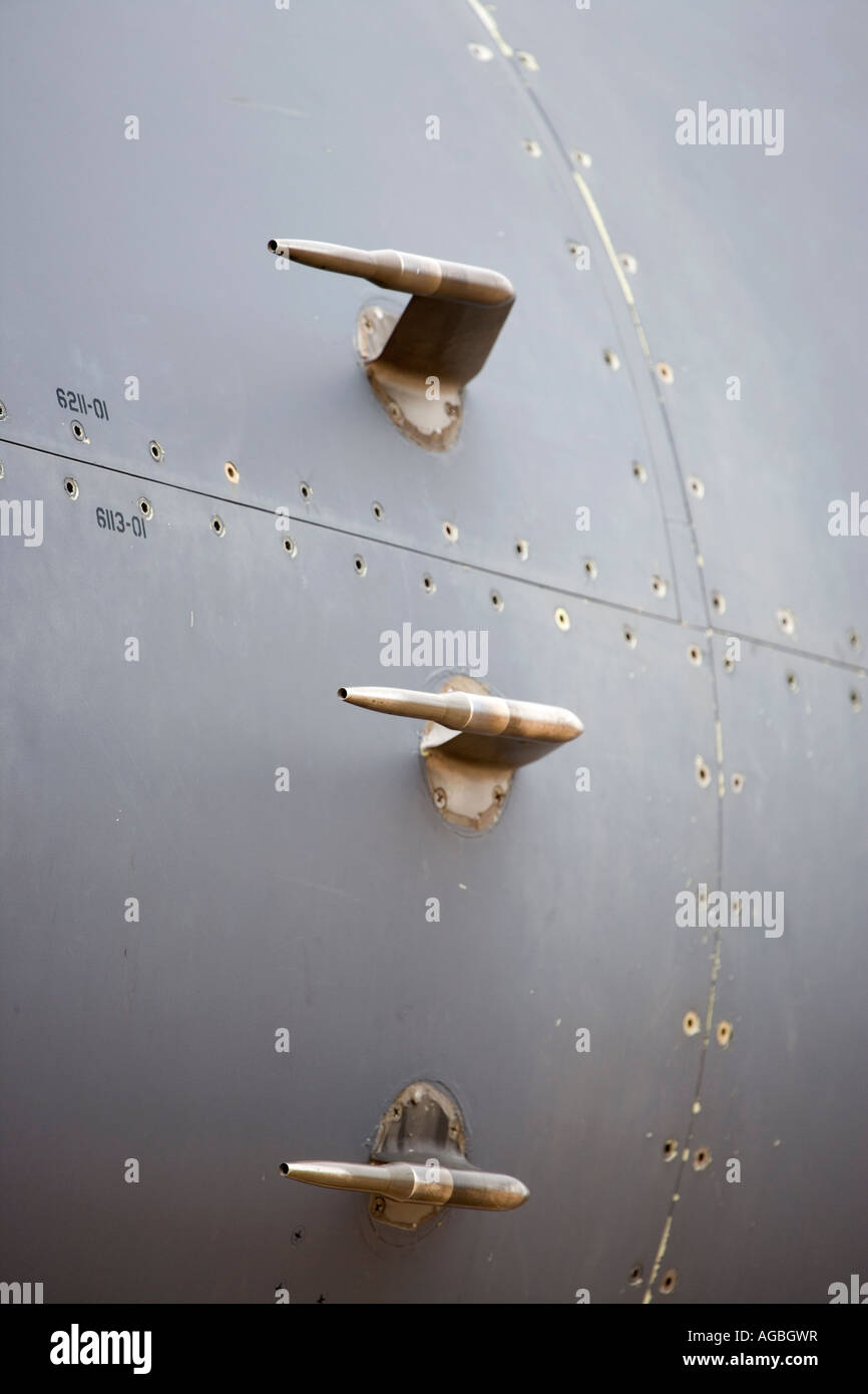 Luft-Sensoren hautnah auf Militärflugzeuge Stockfoto