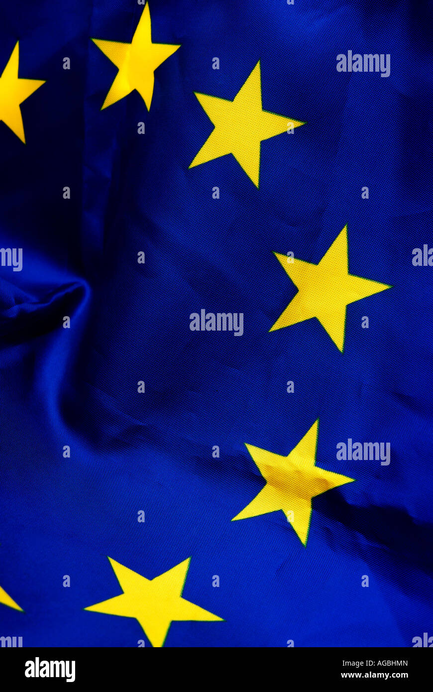 Fahne der Europäischen Union hautnah Stockfoto