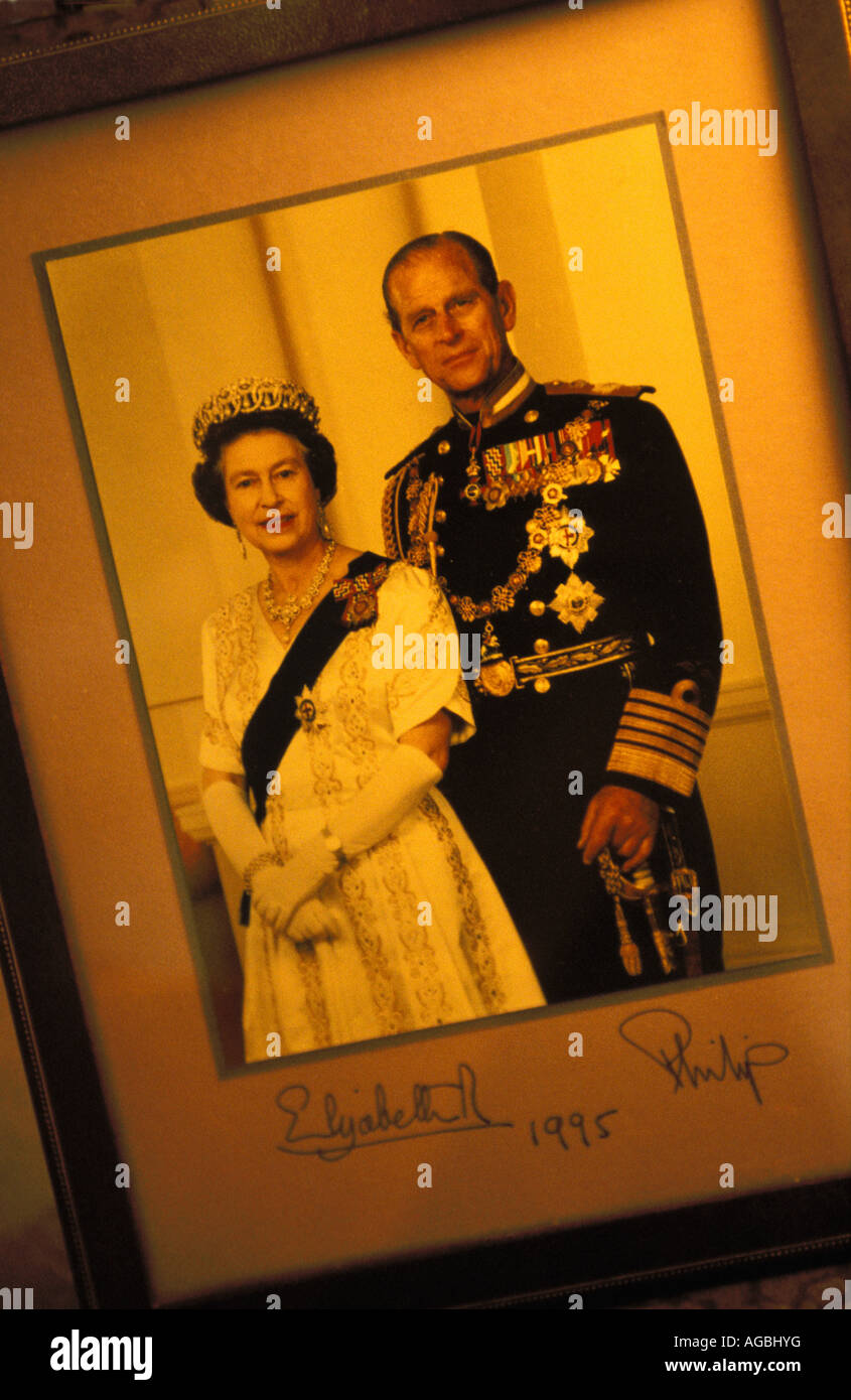 Taupo Königin Elisabeth und ihr Ehemann Prinz Philip gehören zu den berühmten Besuchern der Huka Lodge Luxusunterkunft Stockfoto