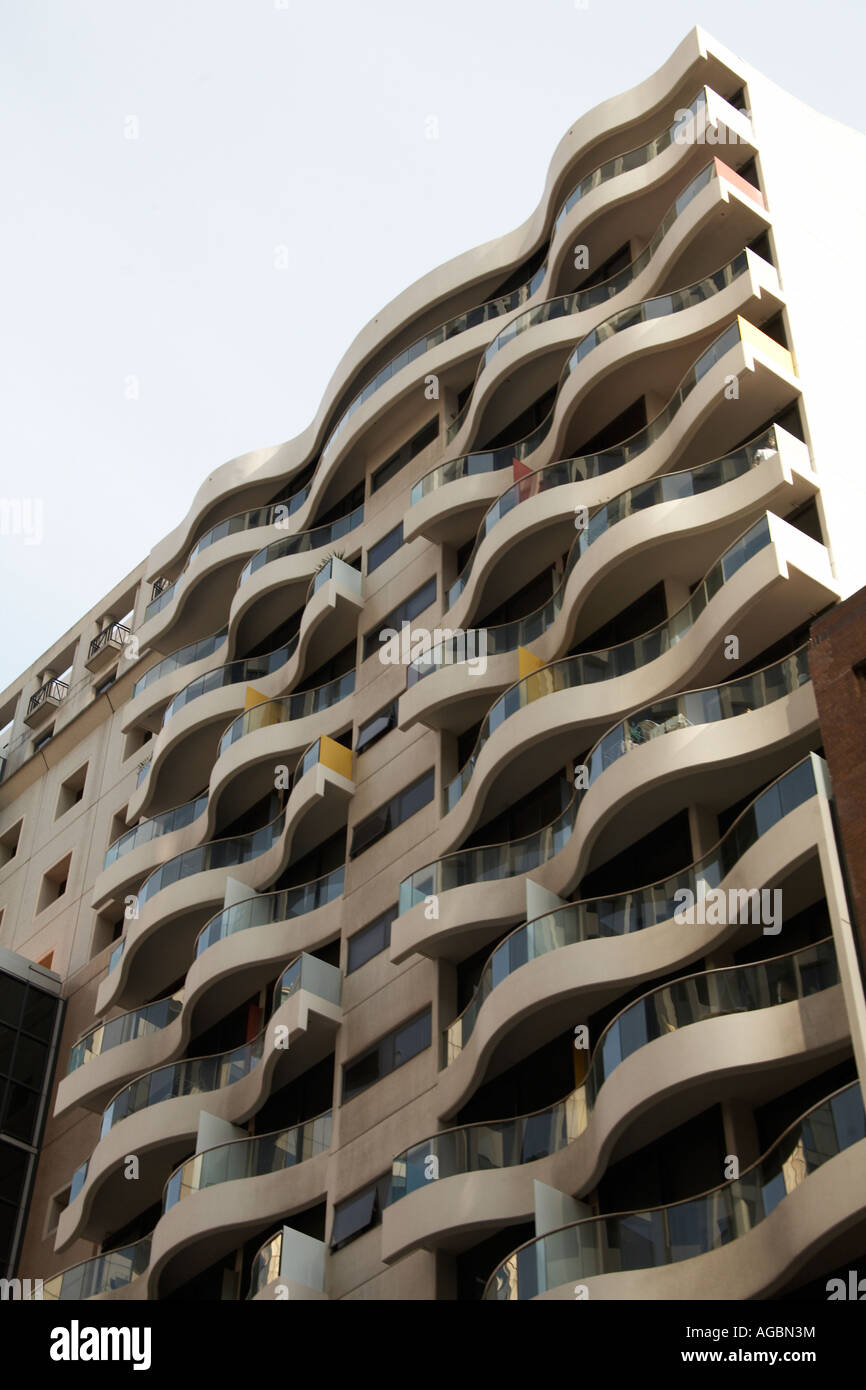 Dekorative stilvolle moderne Architektur von Wohnung oder Einheit Block Gebäude in Sydney New South Wales NSW Australia Stockfoto