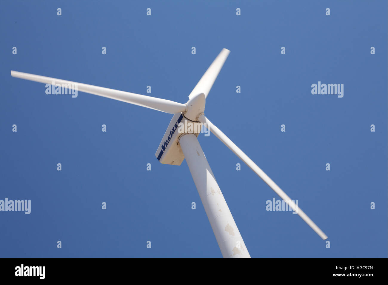 Mühle Windgeneratoren Insel Lesbos Griechenland Stockfoto