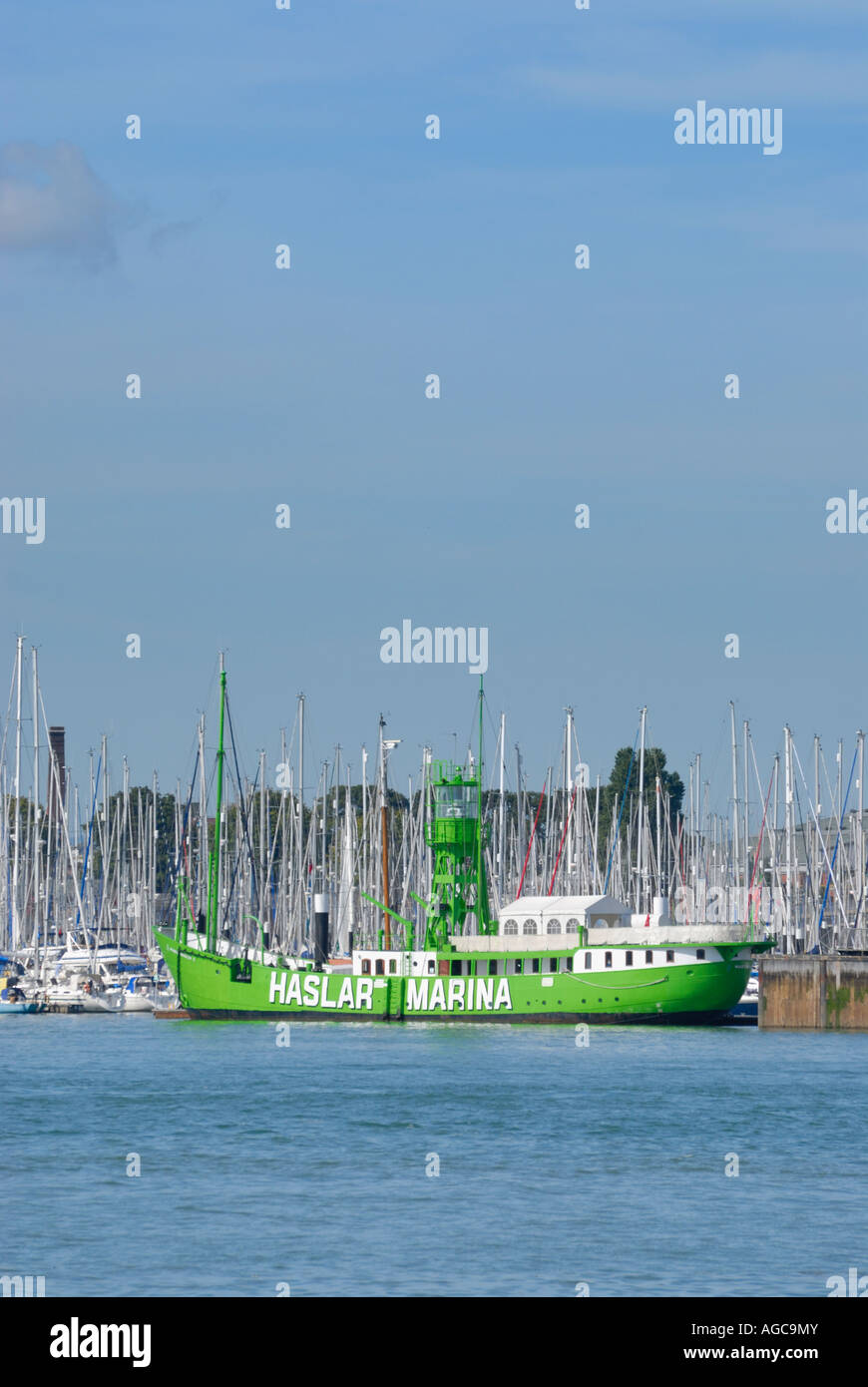 Feuerschiff im Hafen von Portsmouth Stockfoto