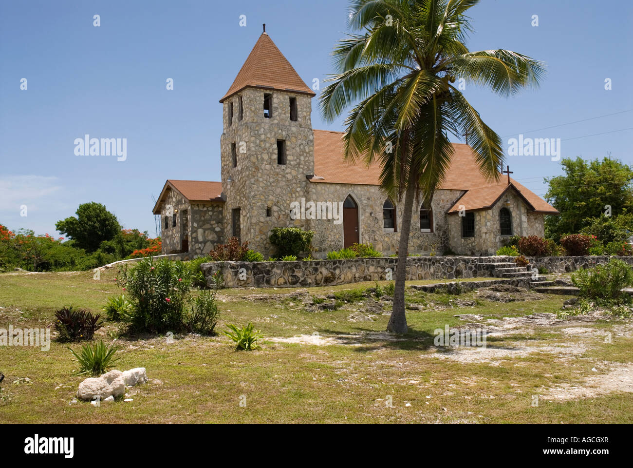 Kirche, Arthurs Town, Cat Island, Bahamas Stockfotografie Alamy