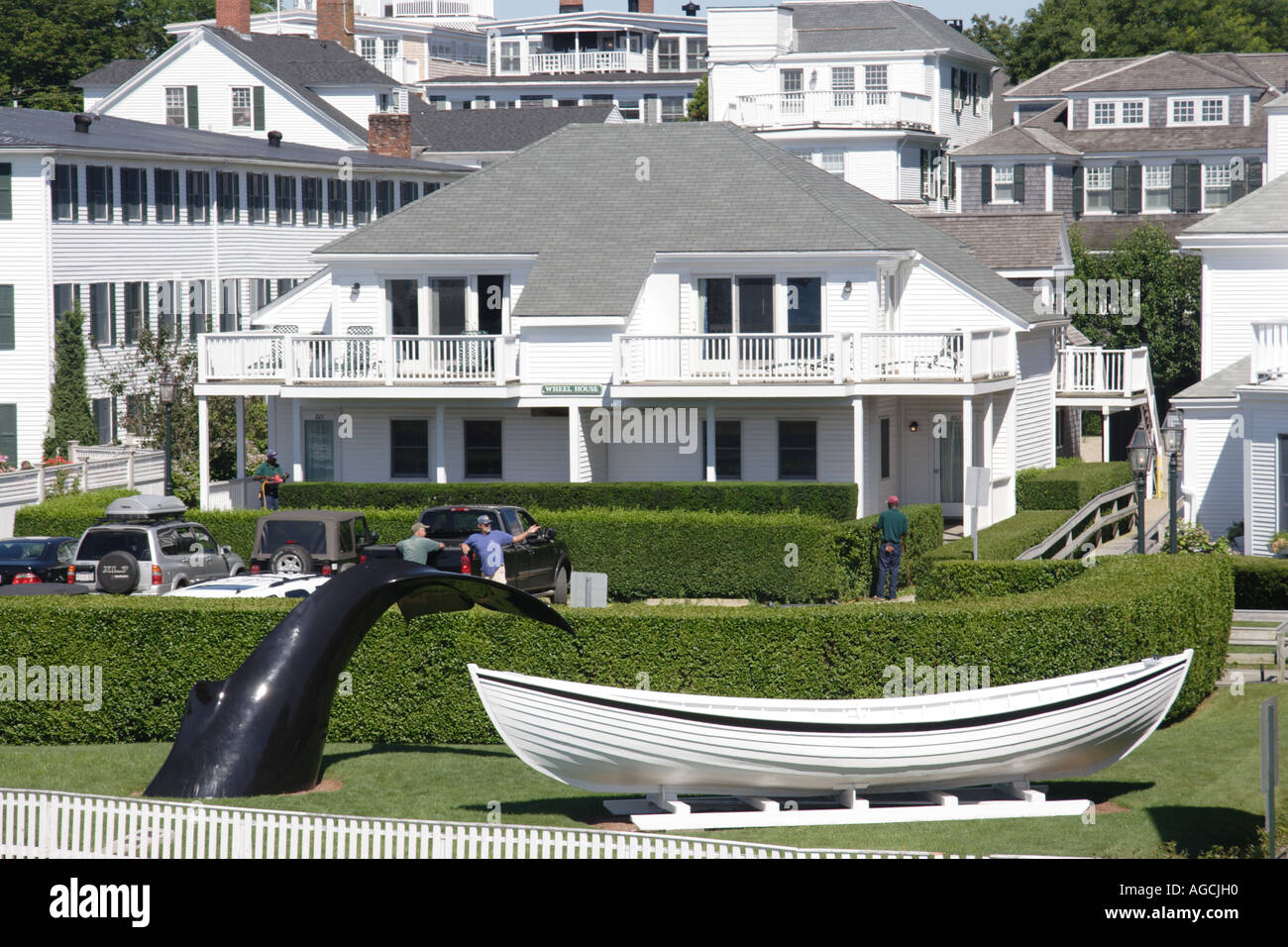 Walfang-Denkmal in Edgartown Marthas Vineyard Stockfoto