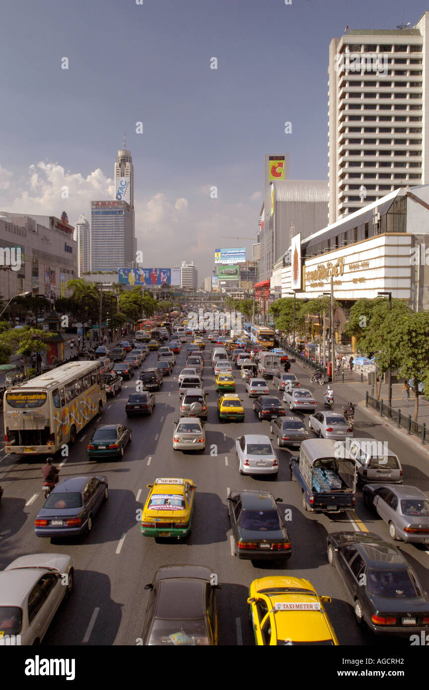 Traffic Jam, Ratchadamri, Bangkok, Thailand Stockfoto