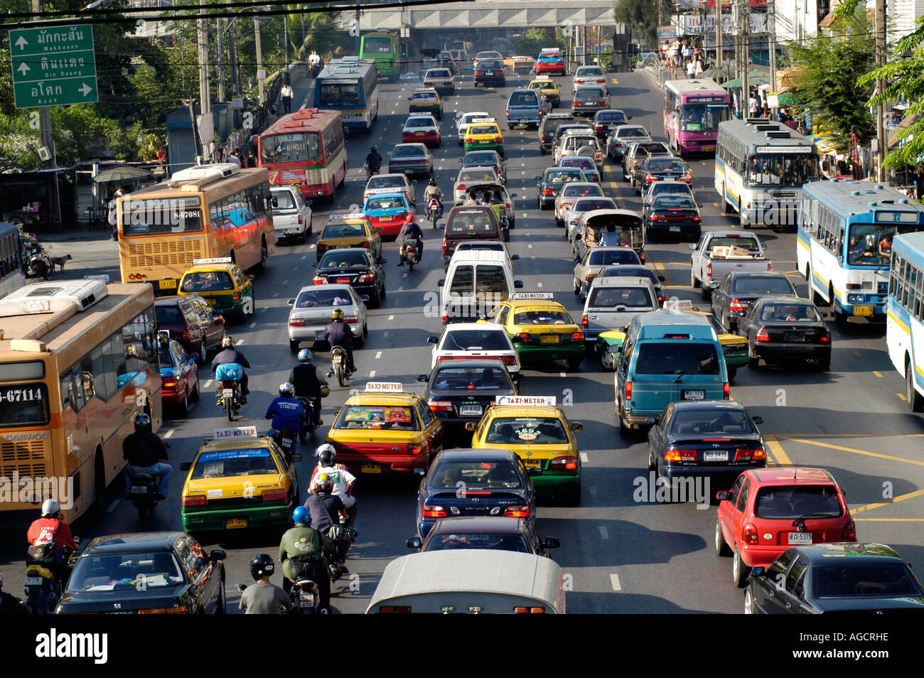 Traffic Jam, Ratchadamri, Bangkok, Thailand Stockfoto
