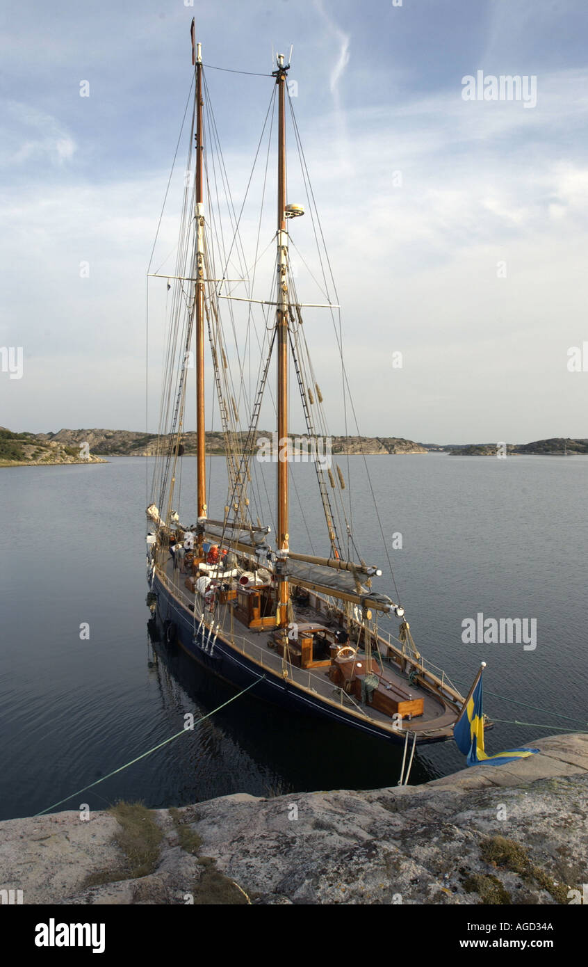 Segeln mit s y Gratia an Schwedens Westküste Stockfoto