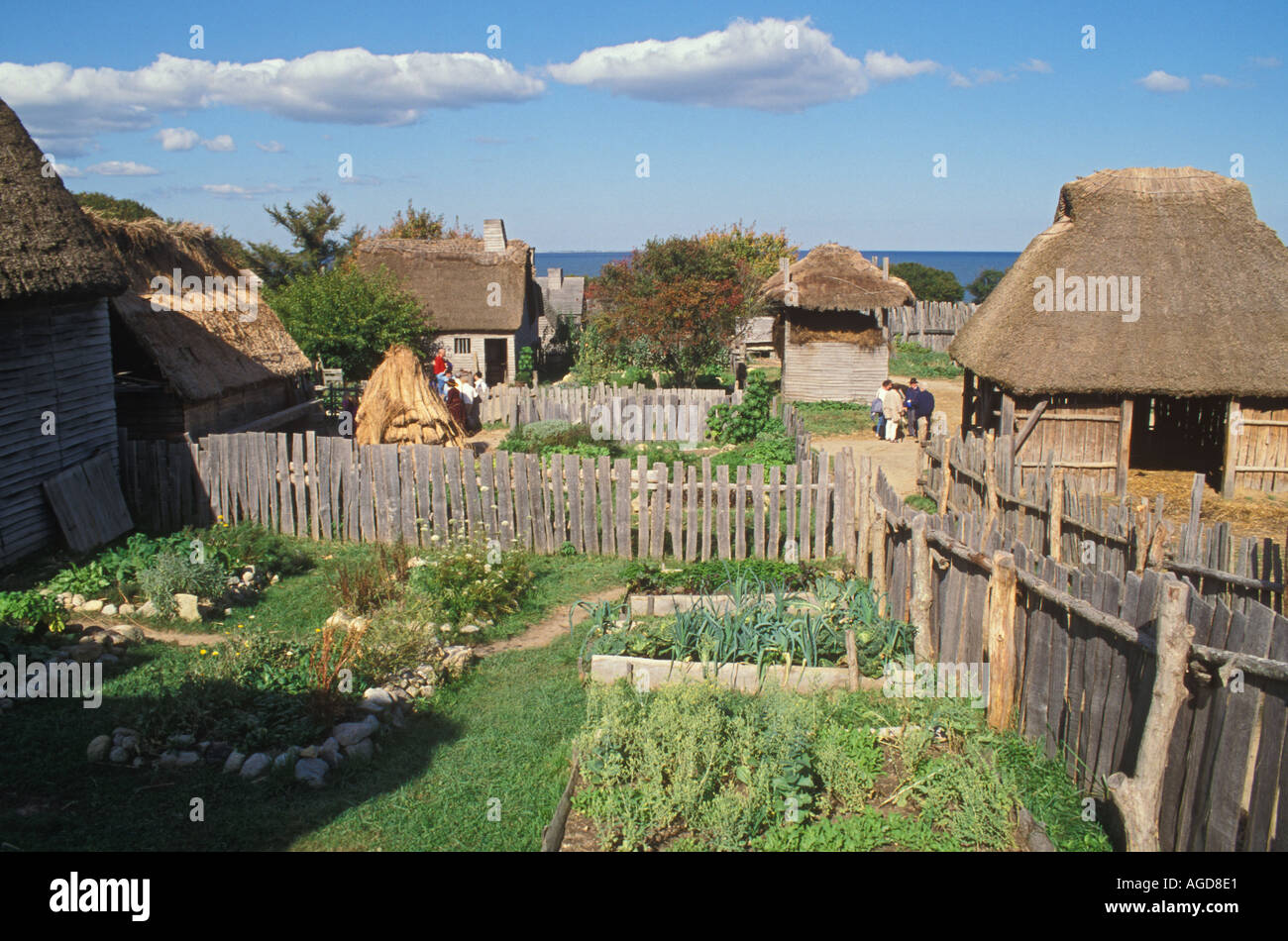 Massachusetts Plymouth Plimoth Plantation living History Museum Reproduktion der Pilger Dorf ca. 1627 Stockfoto