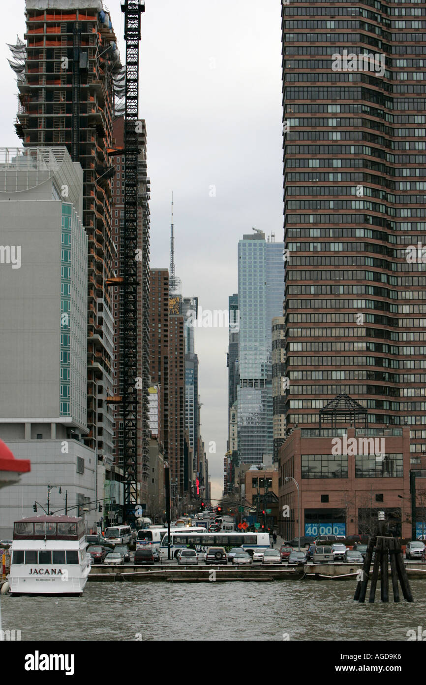 zeigen Sie bis West 42nd Street vom Hudson River New York New York Vereinigte Staaten an Stockfoto