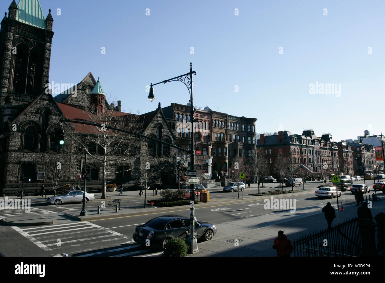 Kreuzung der 122. Weststraße und Malcolm X Boulevard Lenox Avenue Harlem New York City New York USA Stockfoto