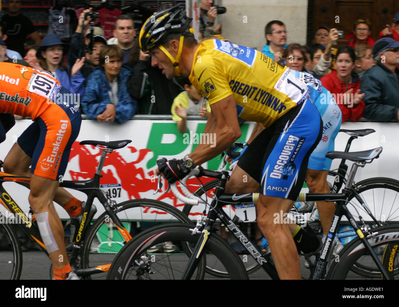 Lance Armstrong Tour de France 2005 Paris Stockfoto